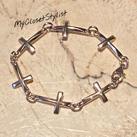 Robert Lee Morris Jewelry - ROBERT LEE MORRIS Sterling Silver Cross Bracelet 7